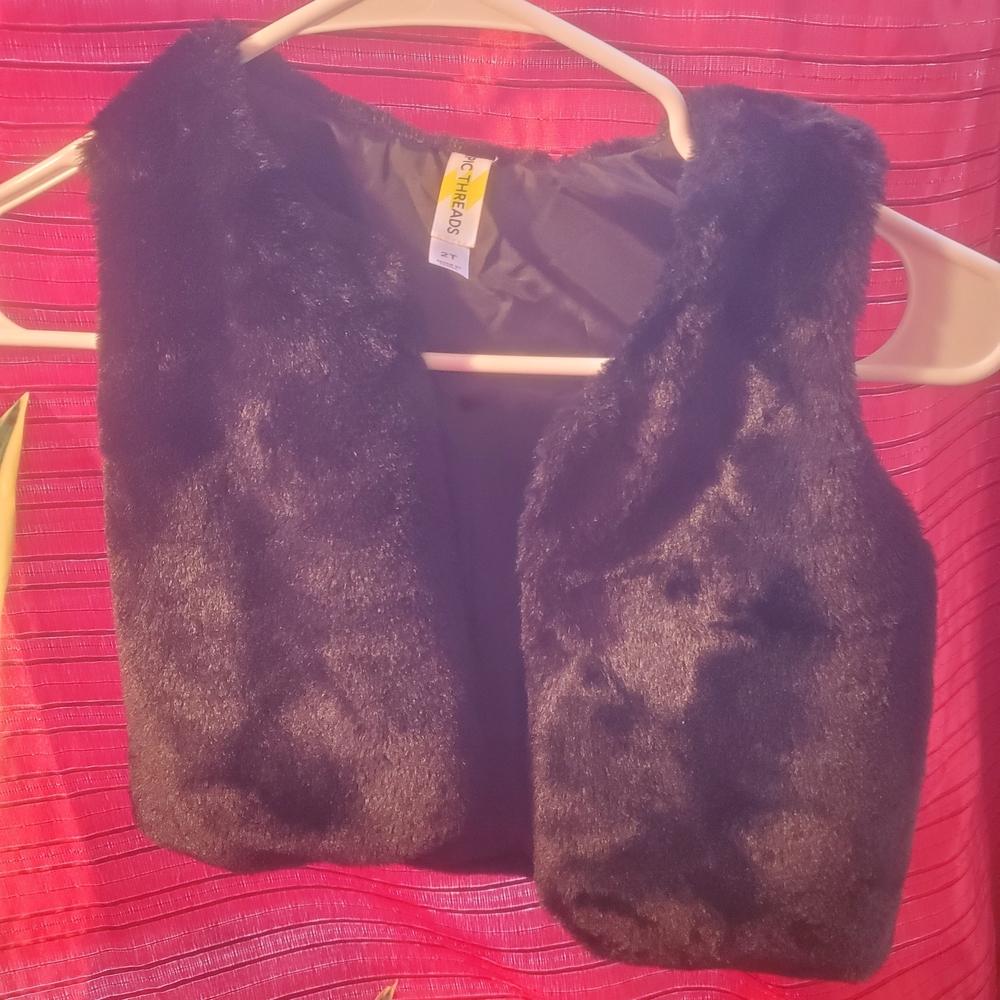 Epic Threads Black Faux Fur Vest